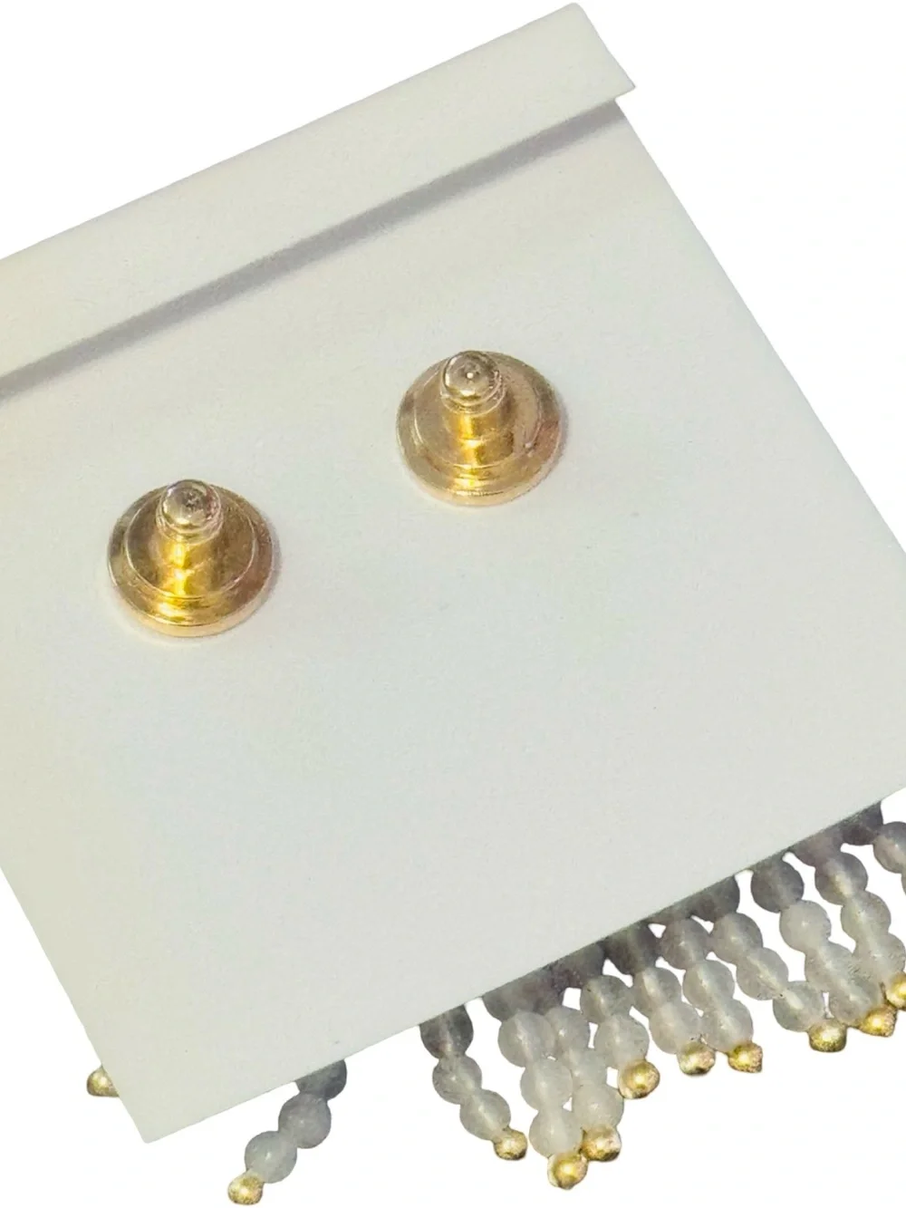 Tory Burch Gold RARE and White Beaded Tassel Drop Earrings NWT & Dustbag!